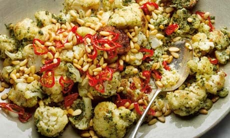  fried cauli with pine nuts, capers and chilli