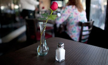 Salt shaker in a restaurant in Mexico City