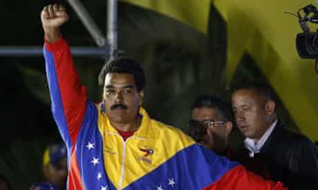 Nicolás Maduro celebrates his election as Venezuela's president.