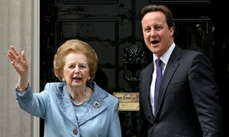 David Cameron and Margaret Thatcher