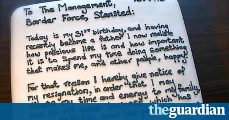 resignation letter cake