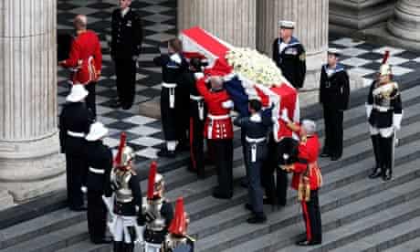 Margaret Thatcher Funeral Thousands Line Streets To Witness Final Journey Margaret Thatcher The Guardian
