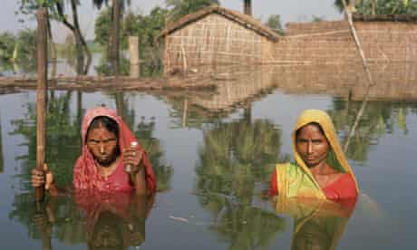 Impact of climate change: flooding in India.