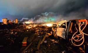 Texas explosion: Remains of the fertilizer plant and vehicles