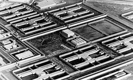 1983 aerial view of the H blocks at the Maze prison near Belfast