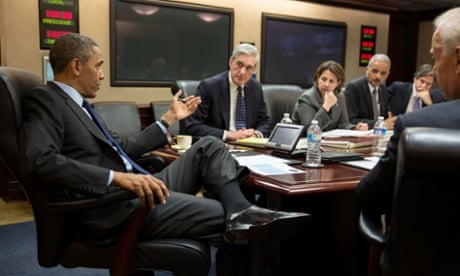 US president Barack Obama with members of his national security team, discussing developments in the Boston bombings investigation in the Situation Room of the White House, April 19, 2013. (L-R) FBI Director Robert Mueller, Assistant to the President for Homeland Security and Counterterrorism Lisa Monaco, Attorney General Eric Holder, Deputy National Security Advisor Tony Blinken and Vice President Joe Biden.   == RESTRICTED TO EDITORIAL USE / MANDATORY CREDIT: "AFP PHOTO / THE WHITE HOUSE / Pete SOUZA / NO SALES / NO MARKETING / NO ADVERTISING CAMPAIGNS / DISTRIBUTED AS A SERVICE TO CLIENTS ==Pete SOUZA/AFP/Getty Images