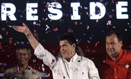 Horacio Cartes celebrations his victory in the Paraguayan presidential election