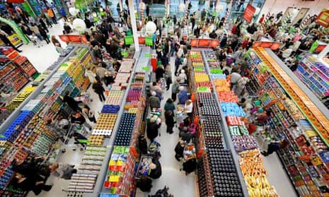 A busy supermarket store 