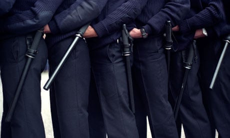 Metropolitan police officers undergoing public order training duties London England UK