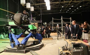 Royal Warner Bros: Prince William controls the 'Batpod'