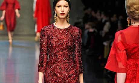 The Dolce & Gabbana dress on the runway during Milan fashion week in February