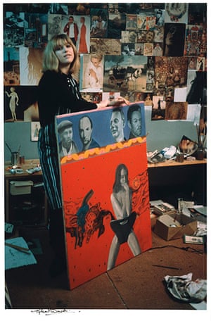 Pauline Boty: Pauline Boty with one oof her now missing paintings called Scandal '63
