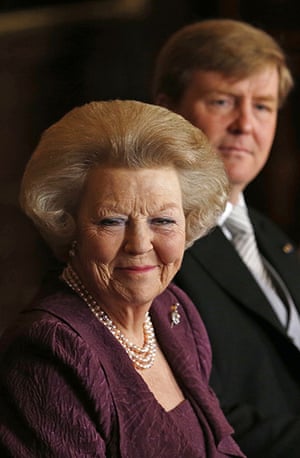Netherlands inauguration: Queen Beatrix and her son Crown Prince Willem-Alexander attend the meeting