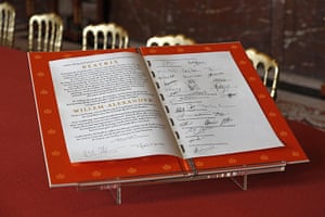 Netherlands inauguration: The signed instrument of abdication of Queen Beatrix