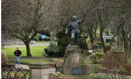 A statue of King Richard III stands in Castle Gardens near Leicester Catherdral