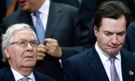 The Bank of England governor, Mervyn King (left), and the chancellor, George Osborne