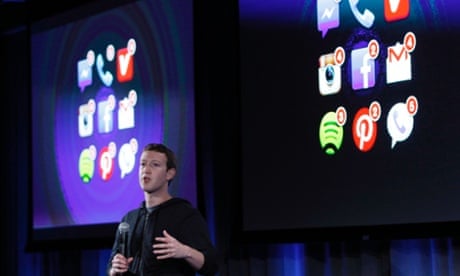 Mark Zuckerberg, Facebook's co-founder and chief executive speaks the launch of Facebook Home.