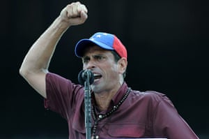 Capriles election rally : Capriles election rally in Caracas in pictures