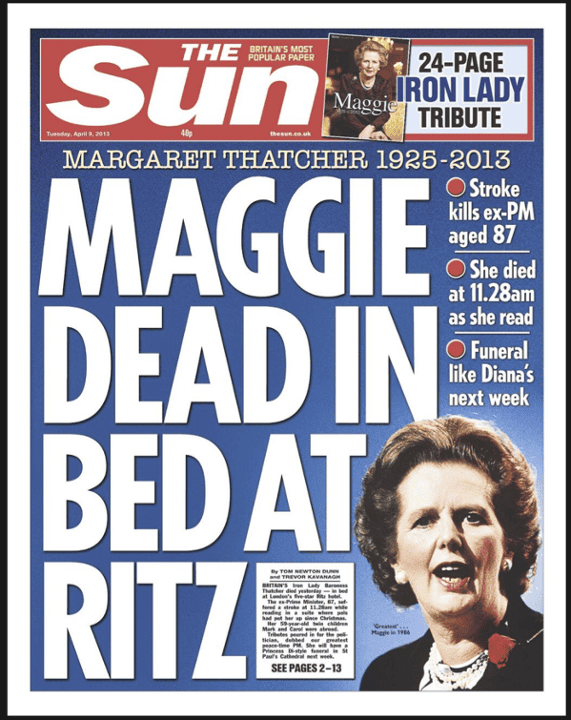 Margaret Thatcher Dies News And Reaction Politics The Guardian