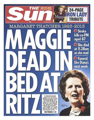 Margaret Thatcher S Death On Newspaper Front Pages In Pictures Politics The Guardian