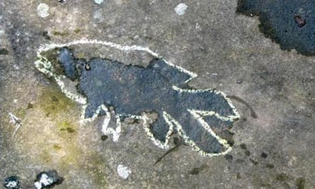 Chalk outline of dead carp