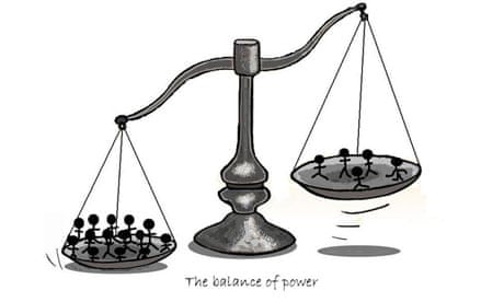 Cartoon illustrating the statistical 'balance of power' of studies