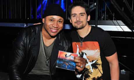 LL Cool J and Brad Paisley, celebrating their duet 'Accidental Racist'