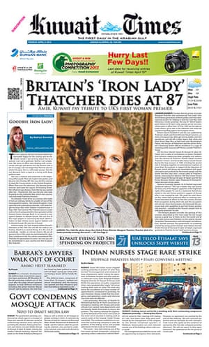 World Maggie front pages : Thatcher International newspaper front pages 
