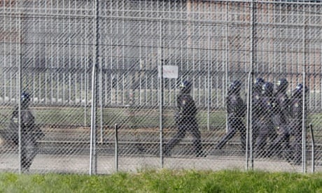 Riot police at the Villawood detention centre in 2011