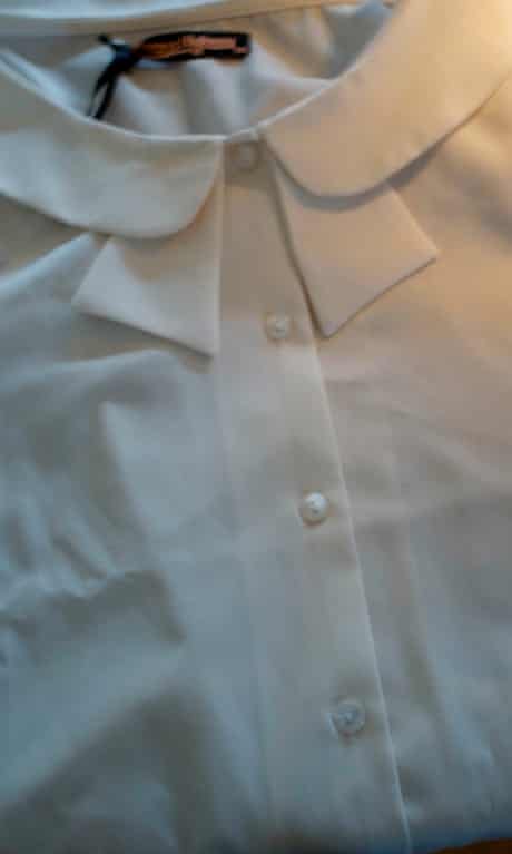 Close-up image of a button-down blouse 