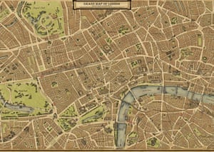 handdrawn maps: Map of London, Wellingtons Travel 