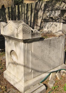 Francis Horner's damaged tomb in the Protestant cemetery in Livorno