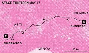 Giro d'Italia 2013 stage 13 map