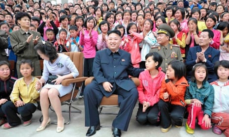 North Korean leader Kim Jong-un and his wife Ri Sol-ju sit have clearly stirred the emotions of the crowd during a visit to the Pyongyang Myohyangsan Children's Camp in North Phyongan.