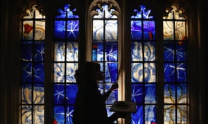Stained glass artist Helen Whittaker of Barley Studio in York puts finishing touches to one of the new stained glass windows in the 'Lady Chapel' at Westminster Abbey in London, England. The panels, each comprising of more than 50 individual, handmade pieces of glass, are the first to be commissioned by the Abbey for more than a decade.