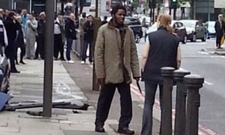 Woolwich attack, suspect on street