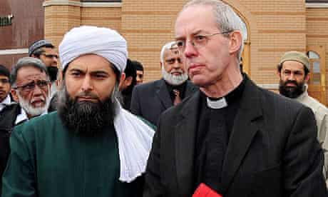 Archbishop of Canterbury Justin Welby visits the Masjid Umar mosque in Leicester