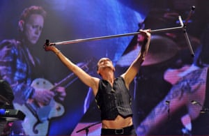Dave Gahan of Depeche Mode performs live on stage during the 'Delta Machine' tour at O2 Arena in London.