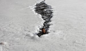 Very refreshing I'm sure. A man swims in the polluted waters of river Yamuna on a hot day in New Delhi. Temperatures in reached 43 degrees Celsius (109 degrees Fahrenheit), according to India's meteorological department.