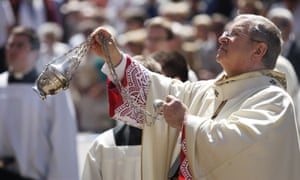 Archbishop Slawoj Leszek Glodz takes part in the Corpus Christi procession in Gdansk, Poland.