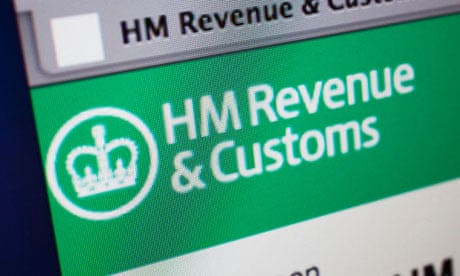 Computer screen showing the website for HMRC