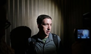Guardian reporter Glenn Greenwald speaks to reporters at his hotel in Hong Kong. See his interview with NSA whistleblower Edward Snowden here.
