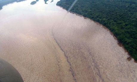 Oil in the Napo river