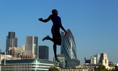 long jump over city