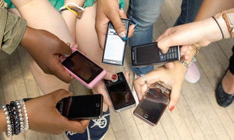 Mobile phones in a circle