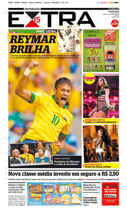 The front page of Extra on Sunday 16 June.