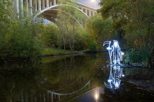 Light paintings: The Grim Reaper created using a 193 second exposure