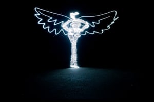Light paintings: Angel created using a 126 second exposure