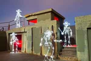 Light paintings: Four pirates created using a 430 second exposure