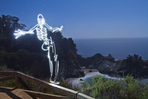 Light paintings: A skeleton created using a 261 second exposure